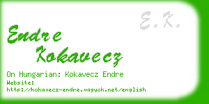 endre kokavecz business card